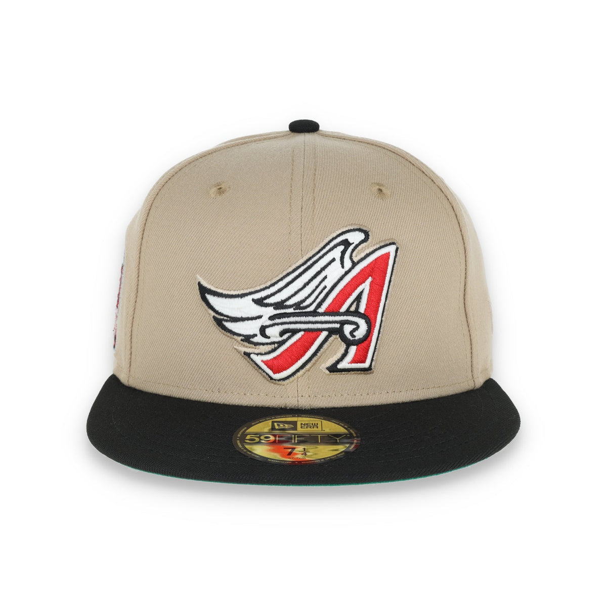 New Era Los Angeles Angels 50th Anniversary Patch 59FIFTY Fitted Khaki Hat product image 2, provided for visual reference