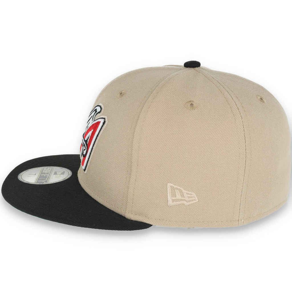 New Era Los Angeles Angels 50th Anniversary Patch 59FIFTY Fitted Khaki Hat product image 4, provided for visual reference