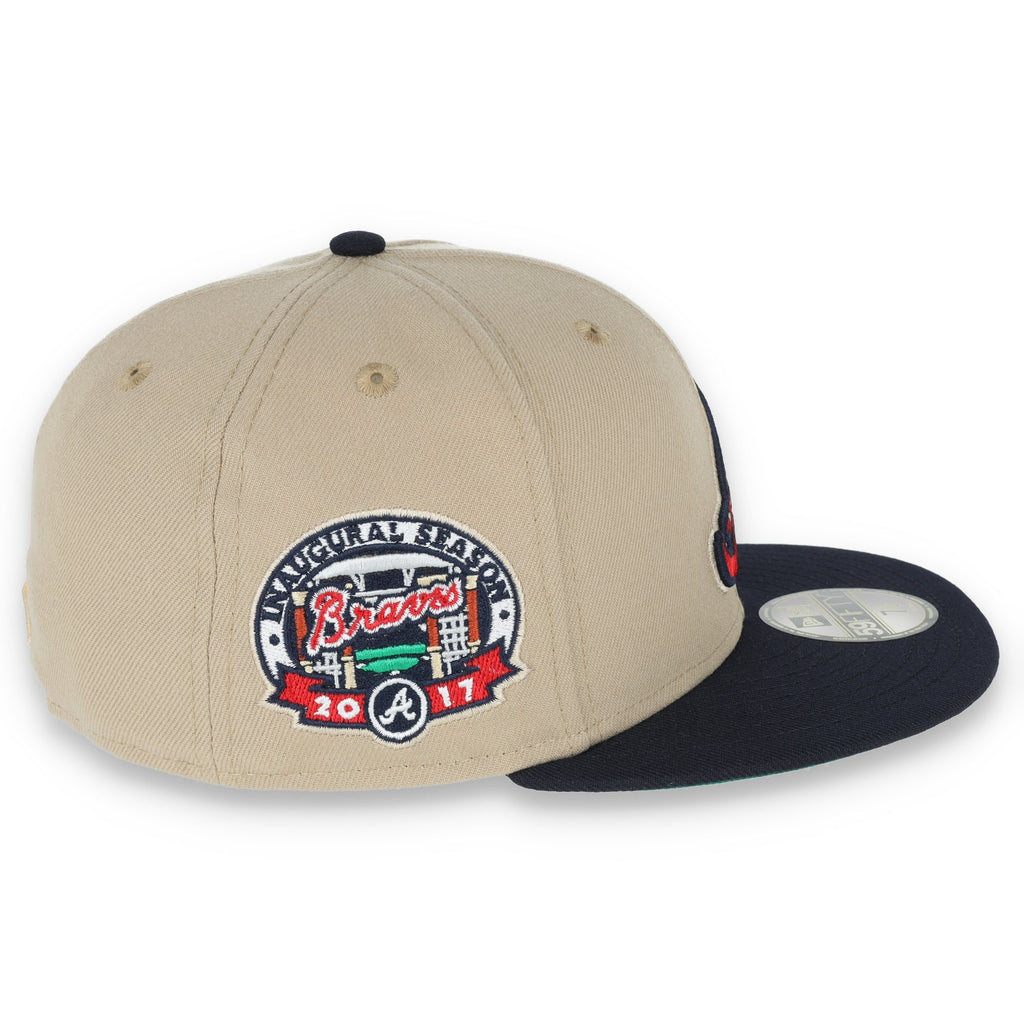 New Era Atlanta Braves 2017 Inaugural Season Side Patch 59FIFTY Fitted Khaki Hat product image 6, provided for visual