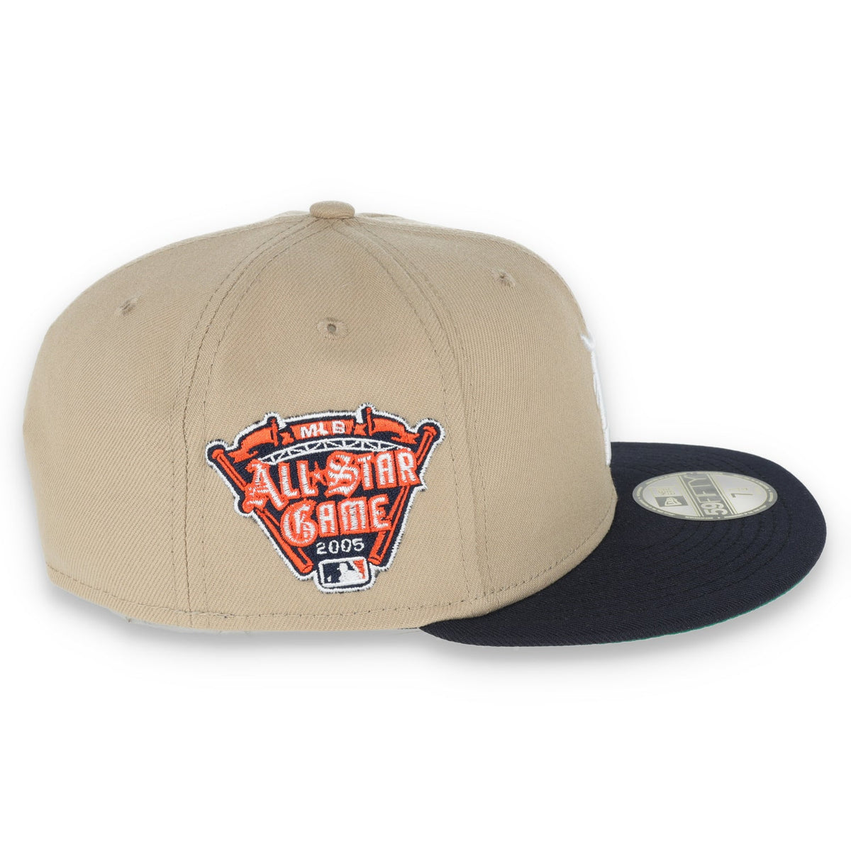 New Era Detroit Tigers 2005 All Star Game Patch 59FIFTY Fitted Hat-Khaki product image 6, provided for visual reference and