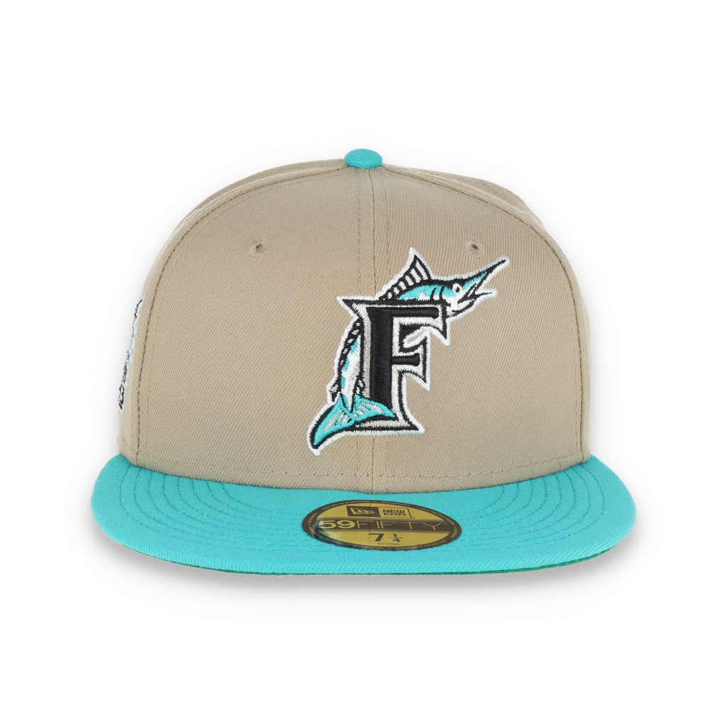 New Era Miami Marlins 1993 Inaugural Patch 59FIFTY Fitted Khaki Hat product image 2, provided for visual reference and