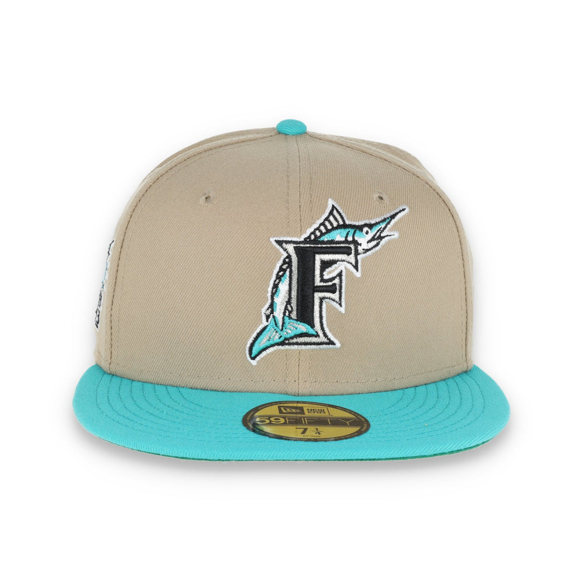 New Era Miami Marlins 1993 Inaugural Patch 59FIFTY Fitted Khaki Hat product image 2, provided for visual reference and