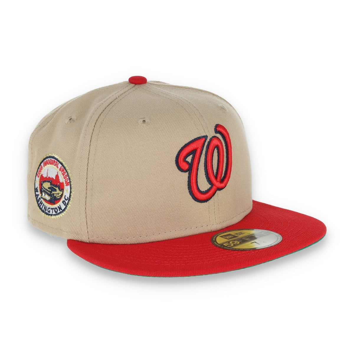 New Era Washington Nationals 2008 Inaugural Season Patch 59FIFTY Fitted Khaki Hat product image 1, provided for visual