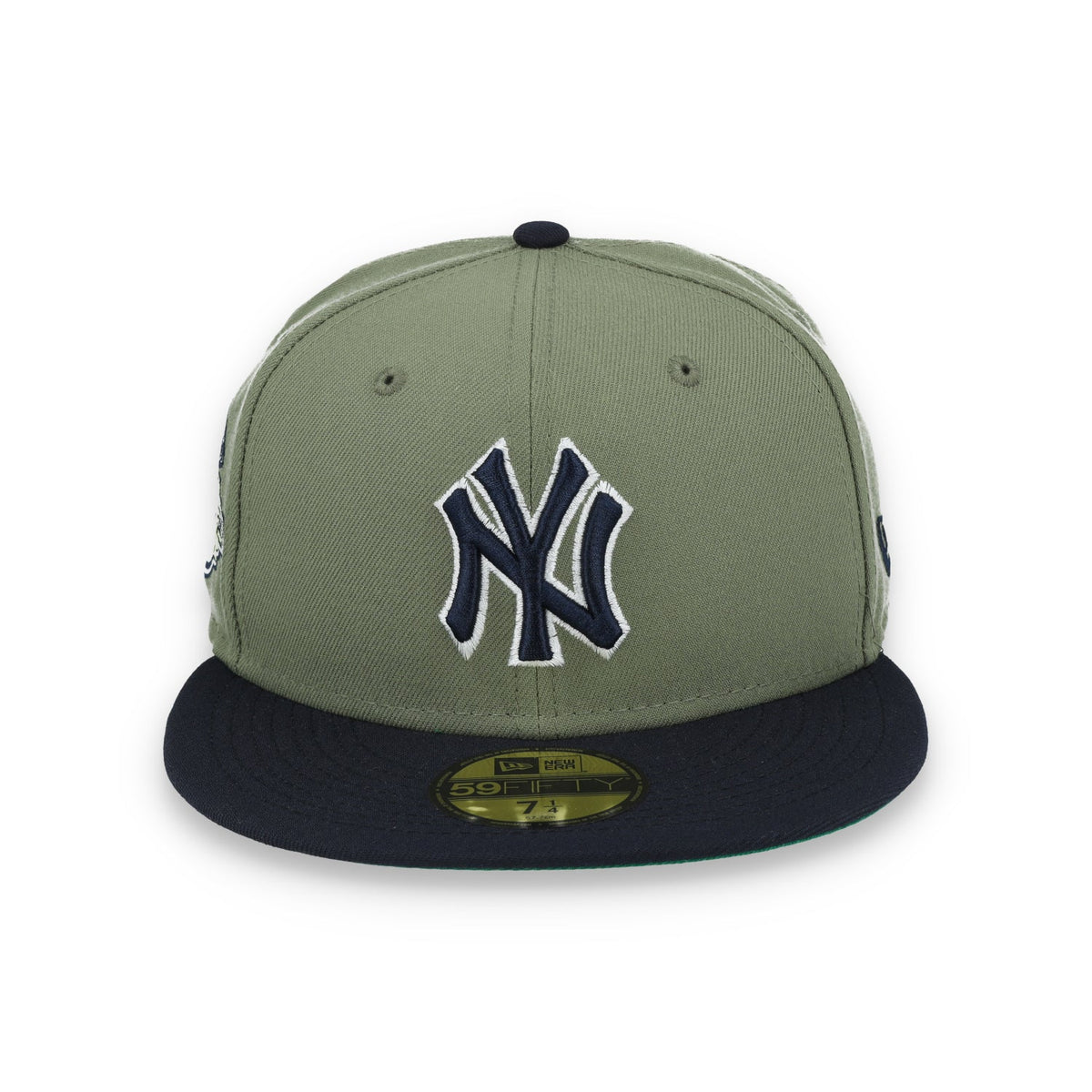 New Era New York Yankees 100th Anniversary Side Patch 59FIFTY Fitted Hat- Olive Green product image 2, provided for visual