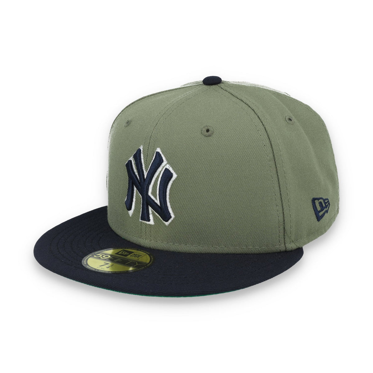 New Era New York Yankees 100th Anniversary Side Patch 59FIFTY Fitted Hat- Olive Green product image 3, provided for visual