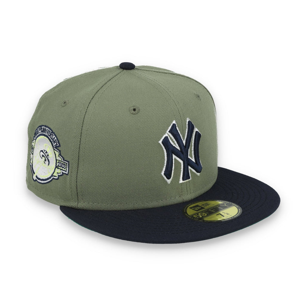 New Era New York Yankees 100th Anniversary Side Patch 59FIFTY Fitted Hat- Olive Green product image 1, provided for visual