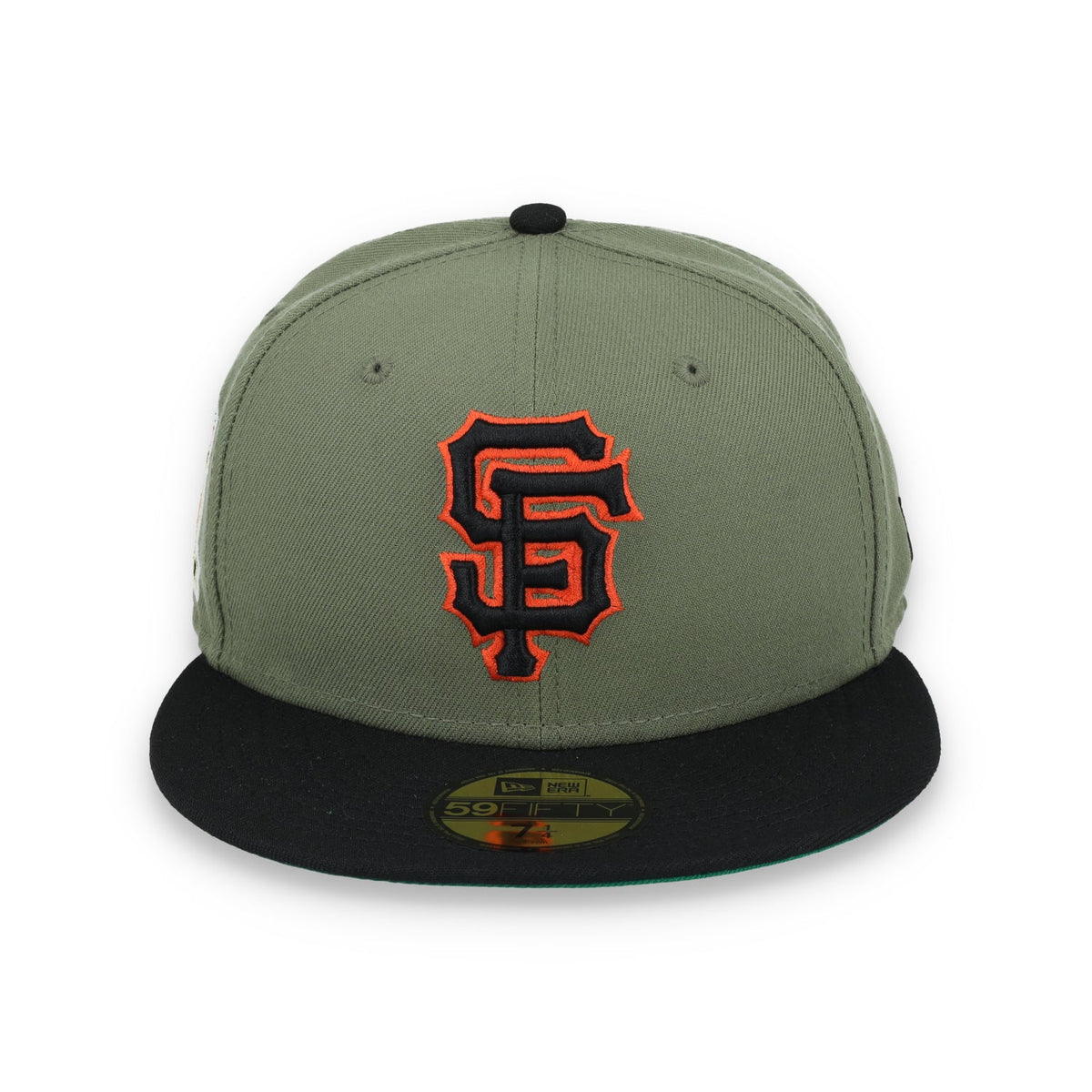 New Era San Francisco Giants 50th Anniversary Side Patch 59FIFTY Fitted Hat- Olive Green product image 2, provided for