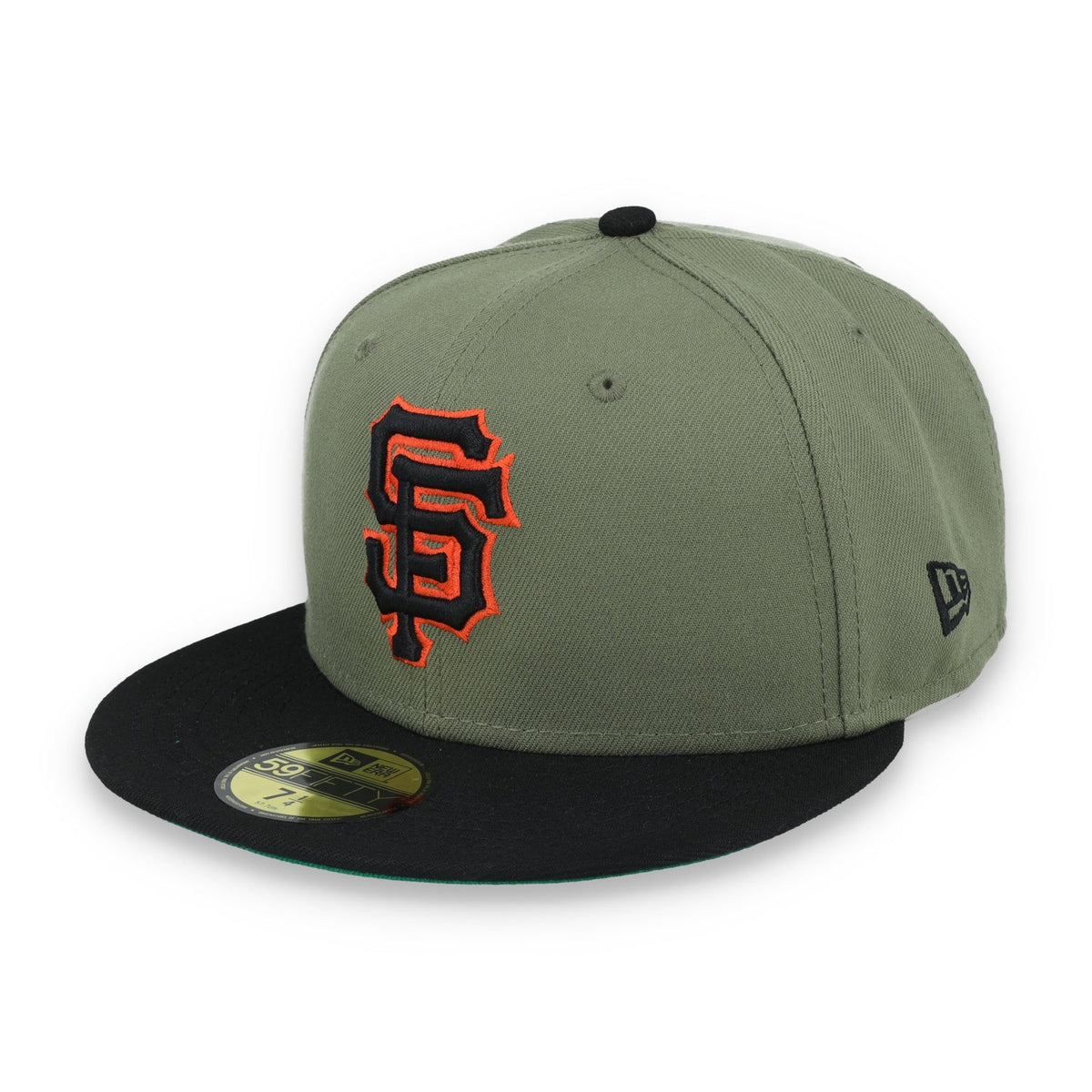 New Era San Francisco Giants 50th Anniversary Side Patch 59FIFTY Fitted Hat- Olive Green product image 3, provided for