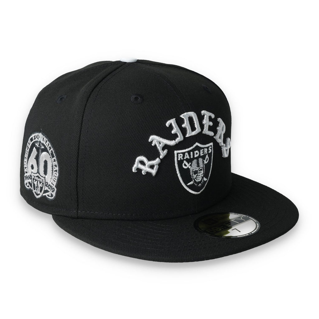 New Era Las Vegas Raiders 60th Anniversary Side Patch Gothic 59FIFTY Fitted Hat product image 1, provided for visual