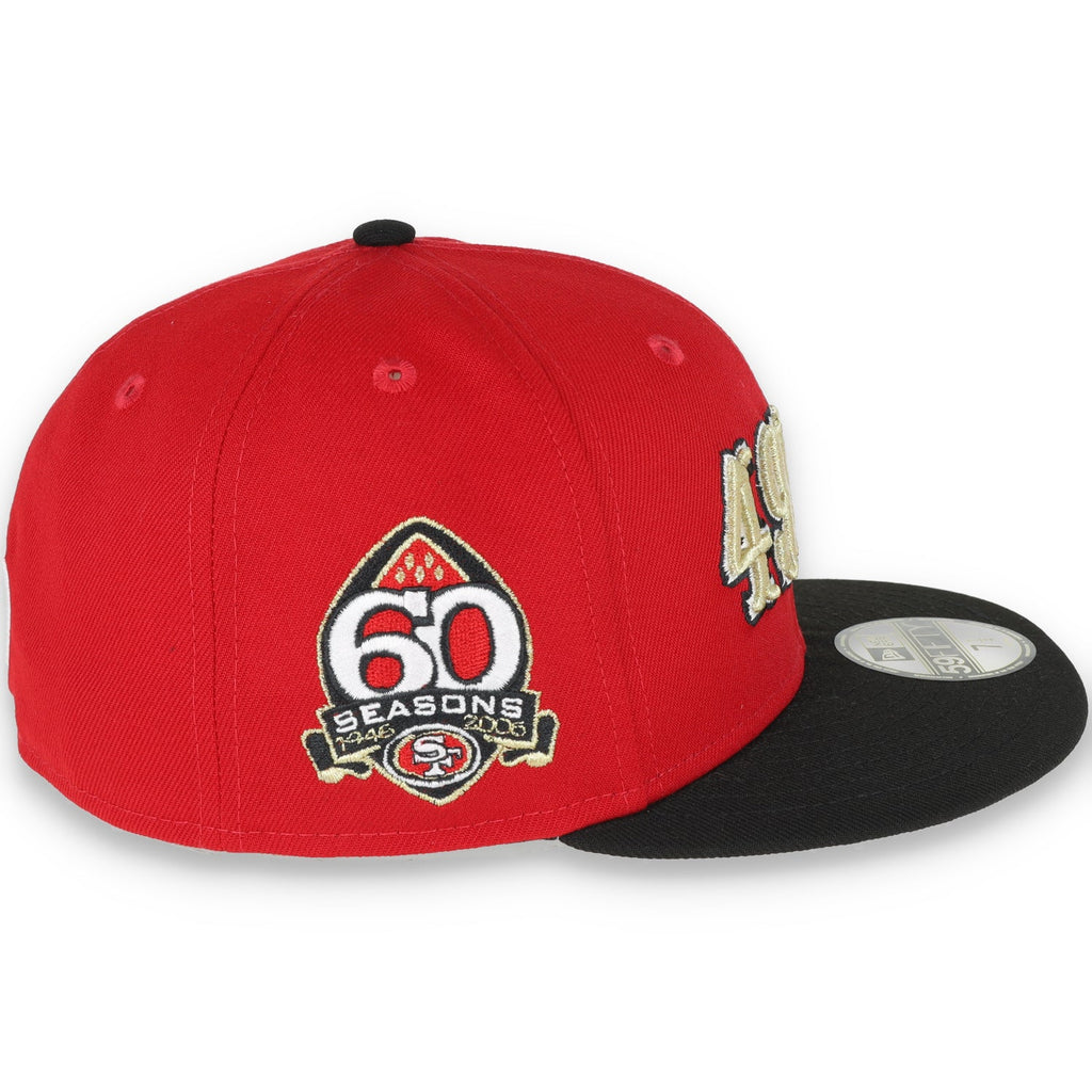 Exclusive San Francisco 49ers Official 59FIFTY Fitted, 60th Anniversary, Scarlet/black product image 6, provided for visual