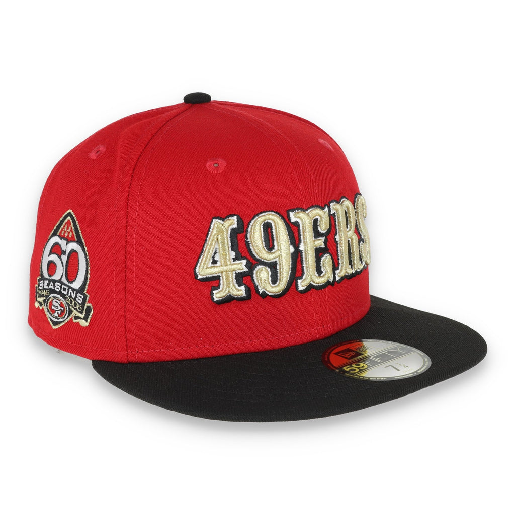 Exclusive San Francisco 49ers Official 59FIFTY Fitted, 60th Anniversary, Scarlet/black product image 1, provided for visual