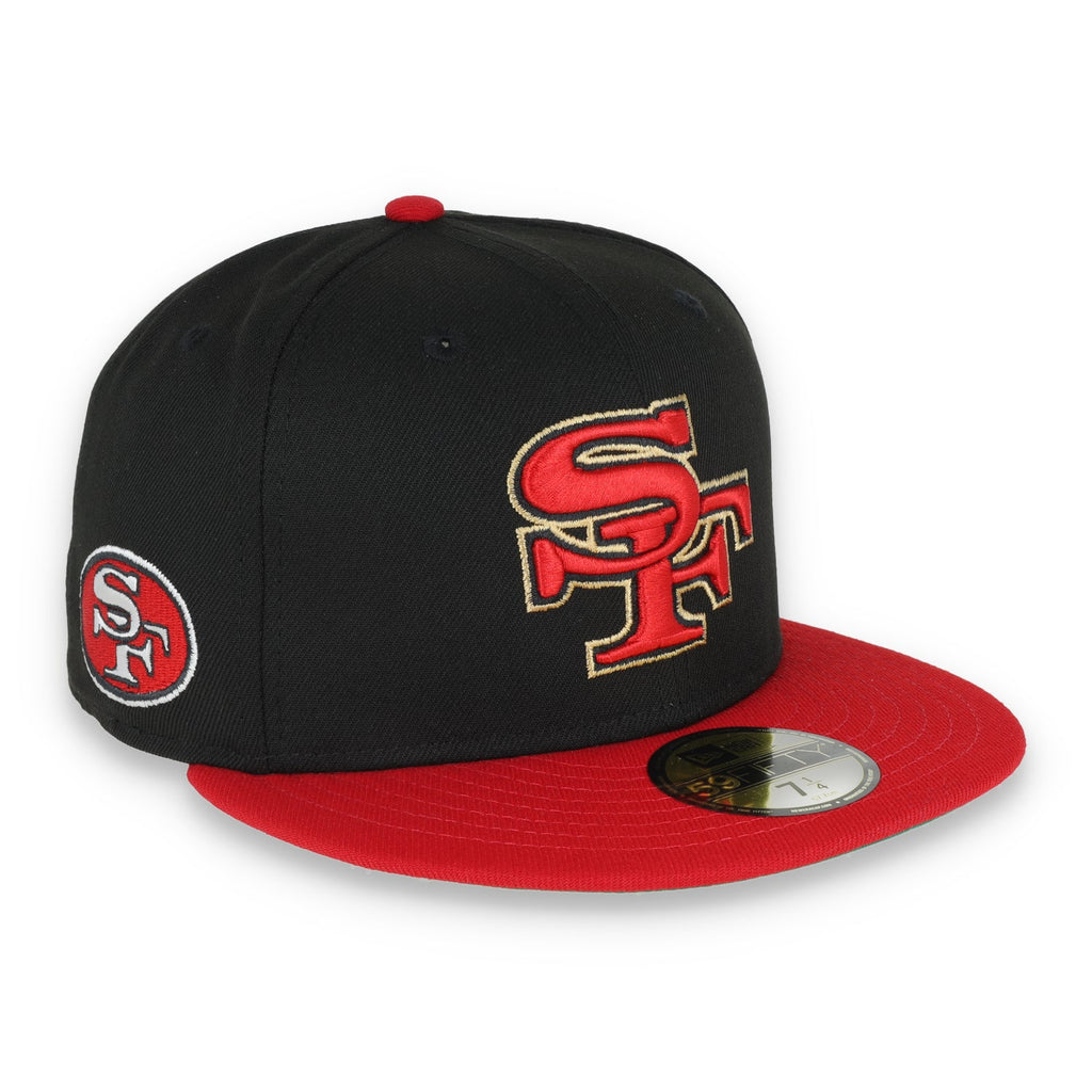 Exclusive San Francisco 49ers Official 59FIFTY Fitted HAT-SCARLET/BLACK product image 1, provided for visual reference and