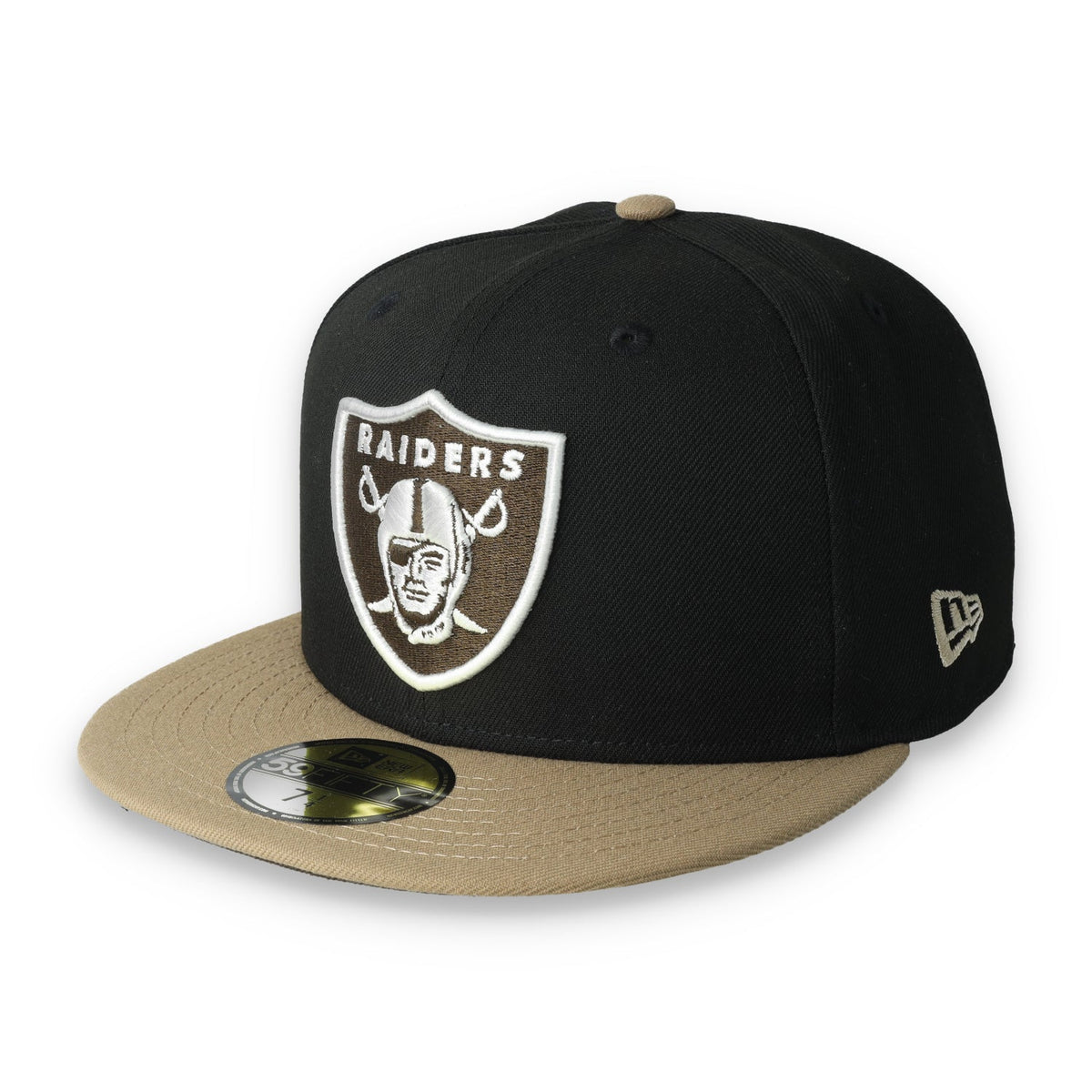 New Era Las Vegas Raiders Retro 98 Draft 2-Tone 59FIFTY Fitted Hat-Khaki/Black product image 3, provided for visual