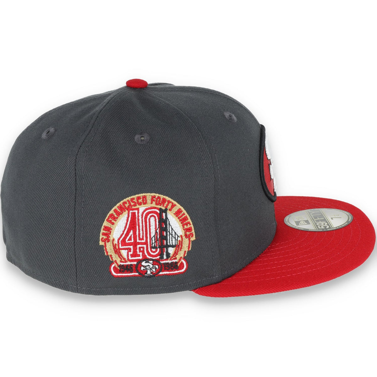 Exclusive San Francisco 49ers Official 59FIFTY Fitted, 40th Anniversary Side Patch -Dark Grey product image 6, provided for