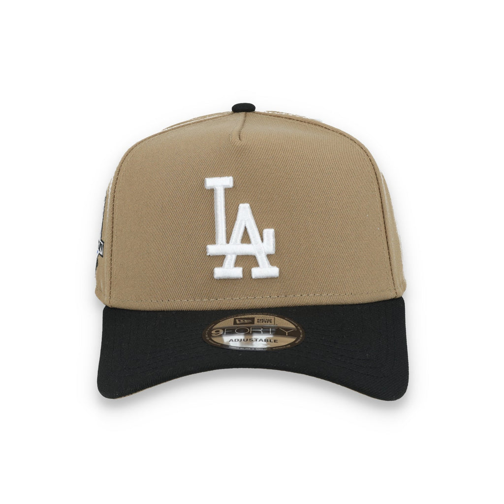 New Era Los Angeles Dodgers 50th Anniversary Side Patch A Frame 9FORTY Adjustable Hat-Khaki product image 2, provided for