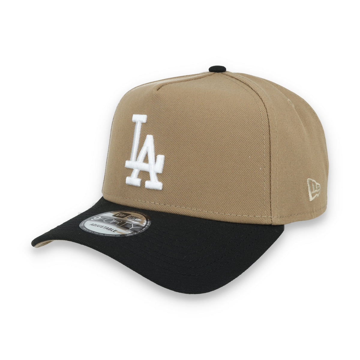 New Era Los Angeles Dodgers 50th Anniversary Side Patch A Frame 9FORTY Adjustable Hat-Khaki product image 3, provided for