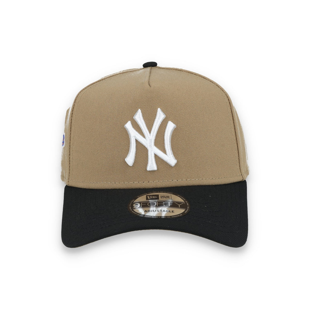 New Era New York Yankees 1996 World Series Side Patch A Frame 9FORTY Adjustable Hat-Khaki product image 2, provided for