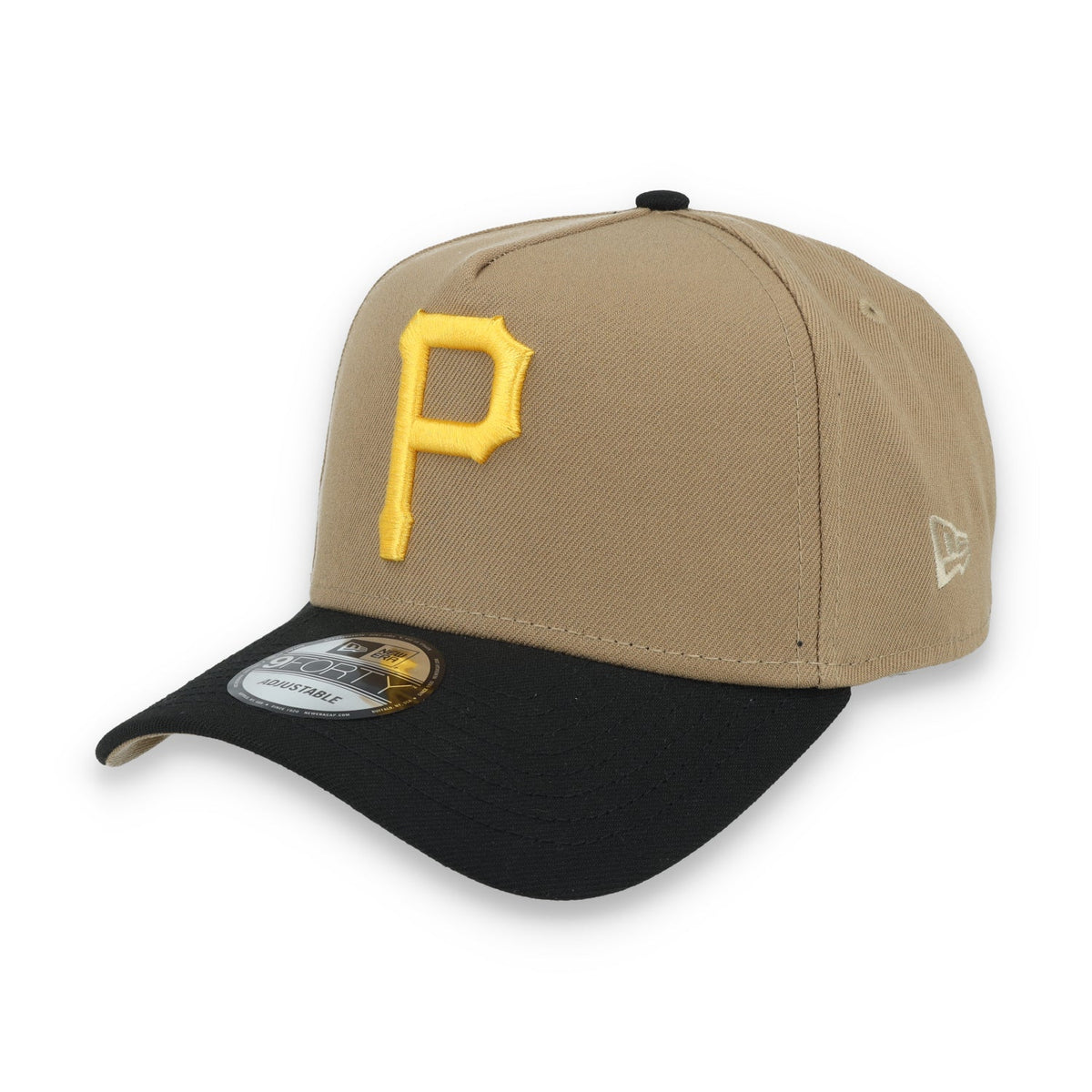 New Era Pittsburg Pirates 1980 World Series Side Patch A Frame 9FORTY Adjustable Hat-Khaki product image 3, provided for