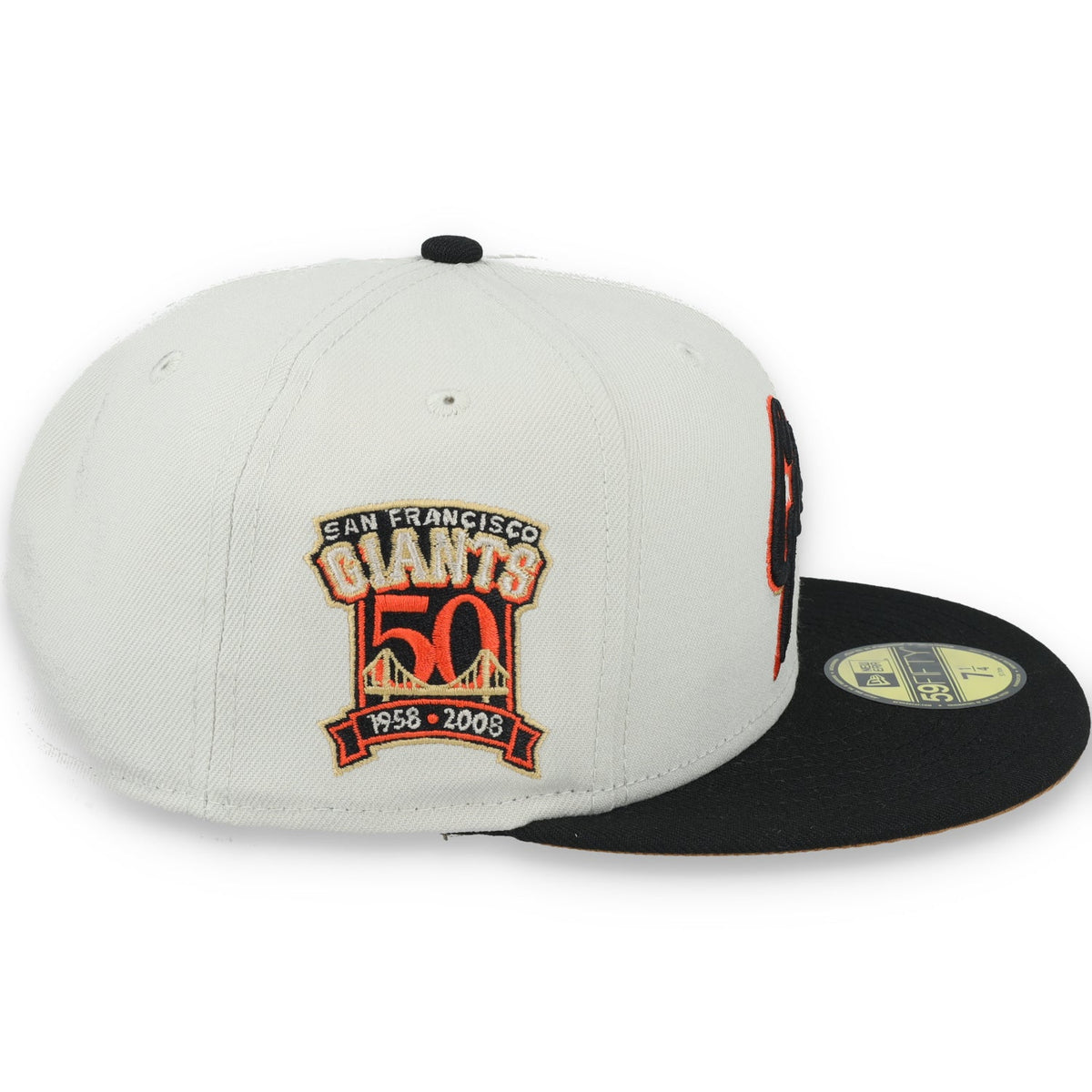 New Era San Francisco Giants 50th Anniversary Side Patch 59IFTY Fitted hat- Chrome product image 6, provided for visual