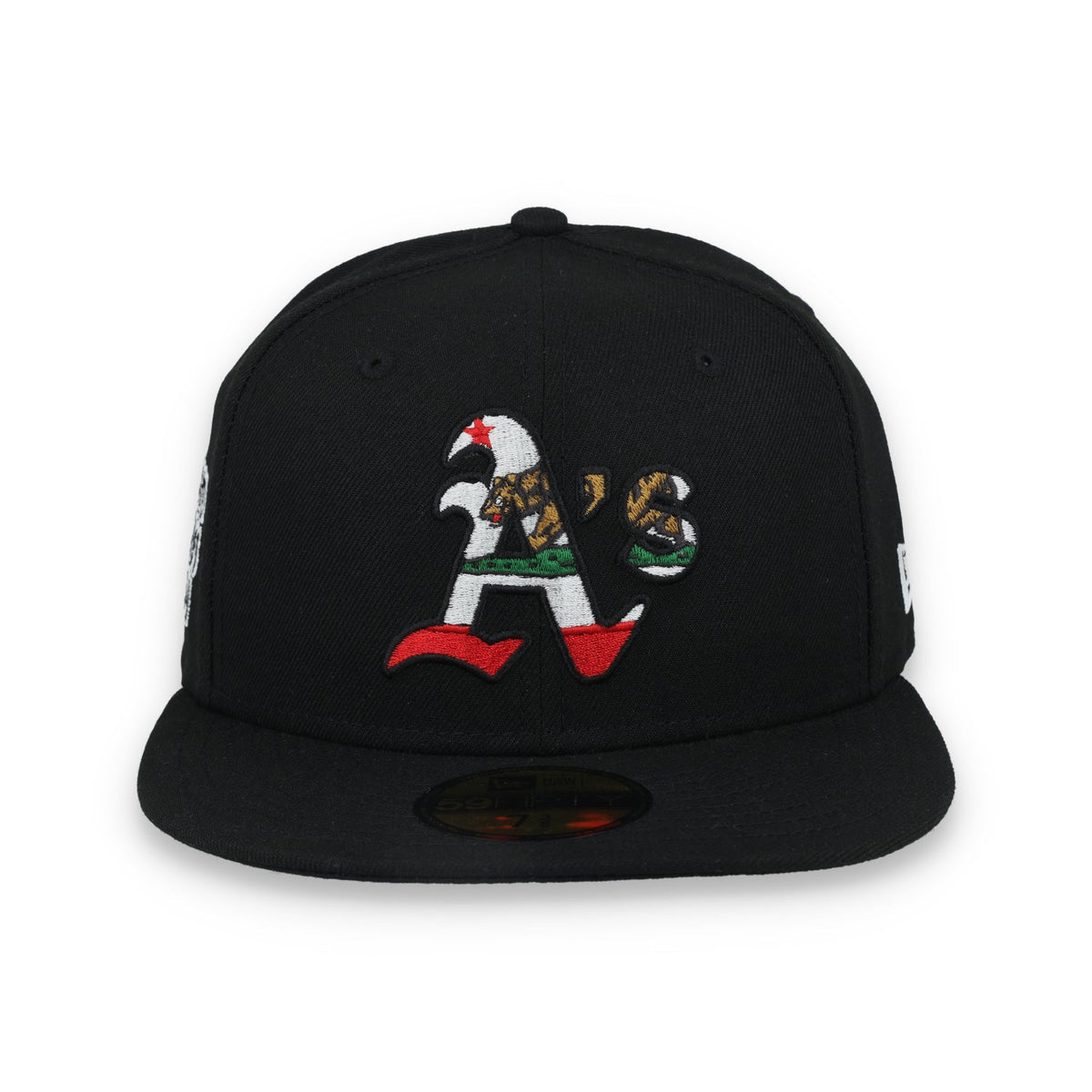New Era Oakland Athletics 1974 World Series Side Patch CA Bear 59FIFTY Fitted Hat-Black product image 2, provided for visual