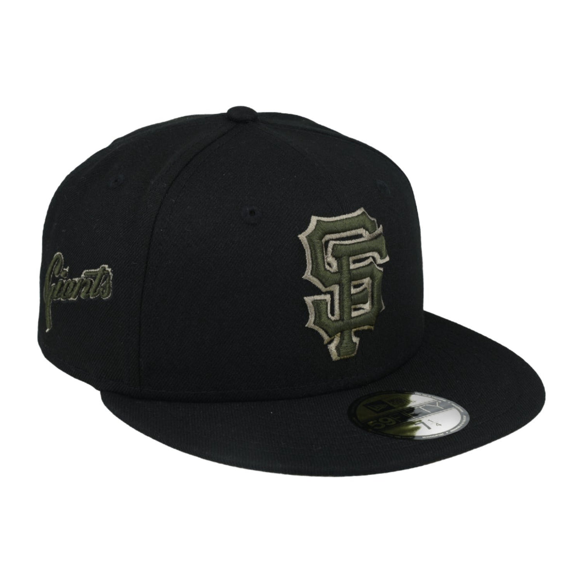 New Era San Francisco Giants Side Script 59FIFTY FITTED HAT-BLK WOOD product image 1, provided for visual reference and