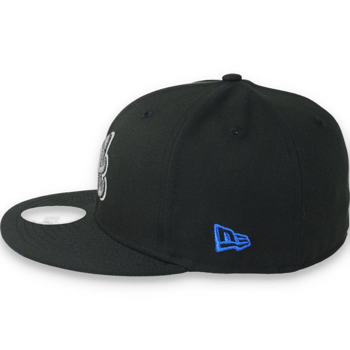 New Era Atlanta Braves 150th Anniversary Side Patch 59FIFTY Fitted Hat-Metallic Grey/Black product image 4, provided for