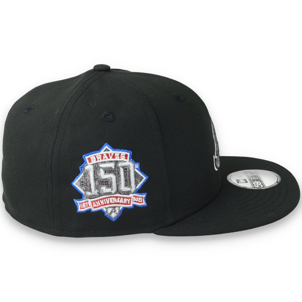 New Era Atlanta Braves 150th Anniversary Side Patch 59FIFTY Fitted Hat-Metallic Grey/Black product image 6, provided for