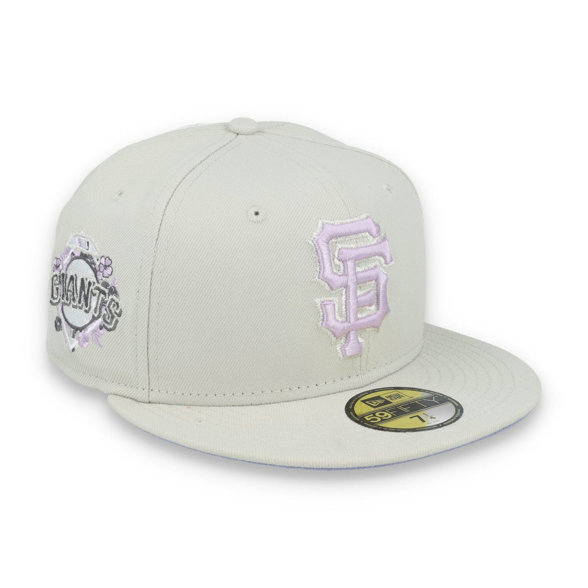New Era San Francisco Giants Floral Side Patch 59FIFTY Fitted Hat-Stone/Lavender product image 1, provided for visual