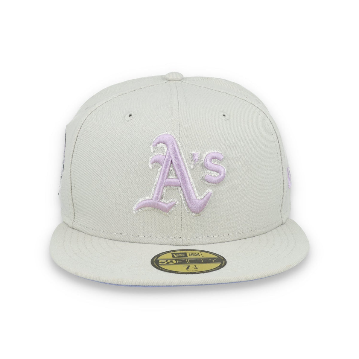 New Era Oakland Athletics Floral Side Patch 59FIFTY Fitted Hat-Stone/Lavender product image 2, provided for visual reference