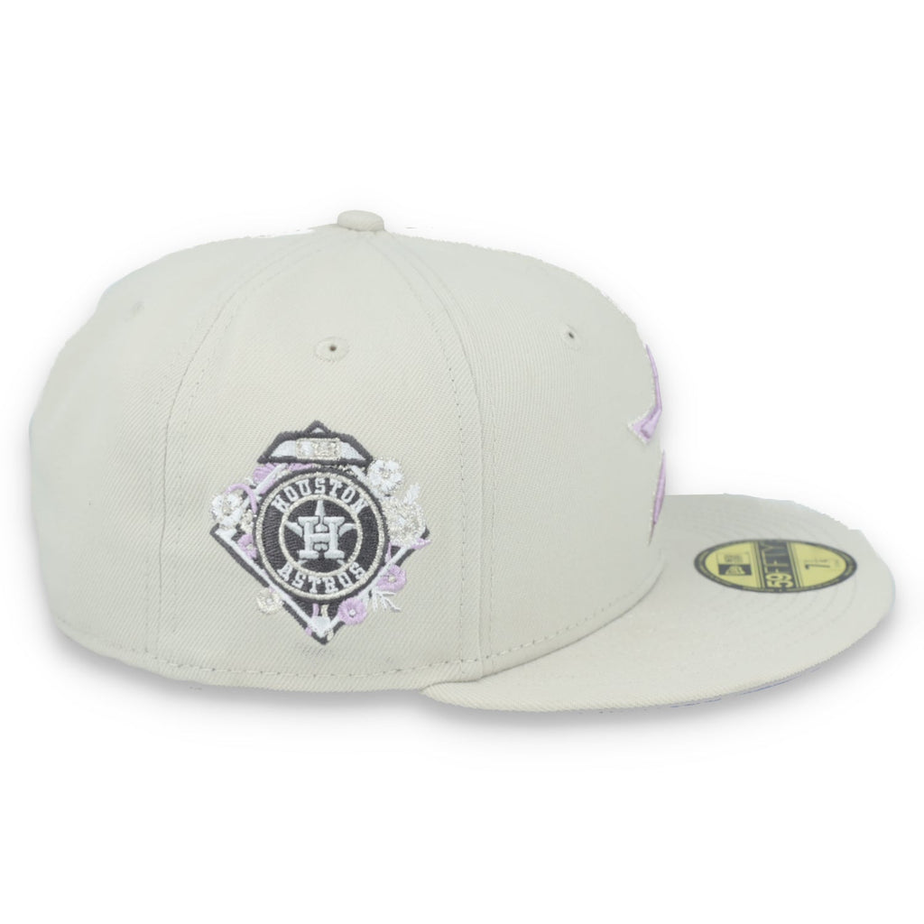 New Era Houston Astros Floral Side Patch 59FIFTY Fitted Hat-Stone/Lavender product image 6, provided for visual reference