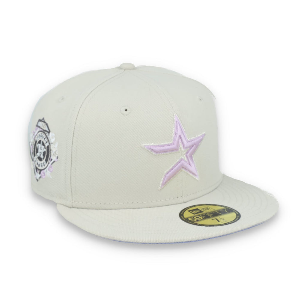 New Era Houston Astros Floral Side Patch 59FIFTY Fitted Hat-Stone/Lavender product image 1, provided for visual reference