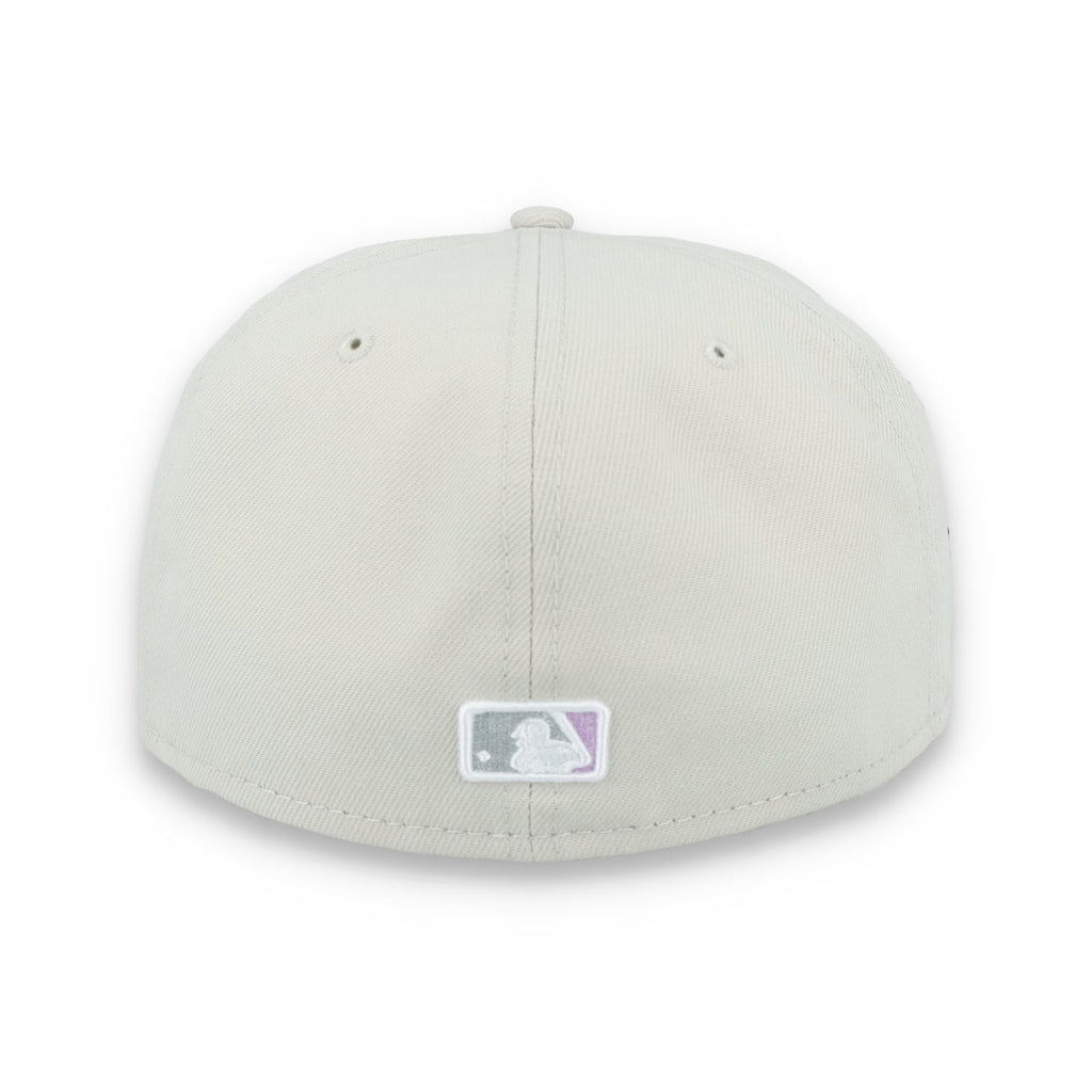 New Era Los Angeles Dodgers Floral Side Patch 59FIFTY Fitted Hat-Stone/Lavender product image 6, provided for visual