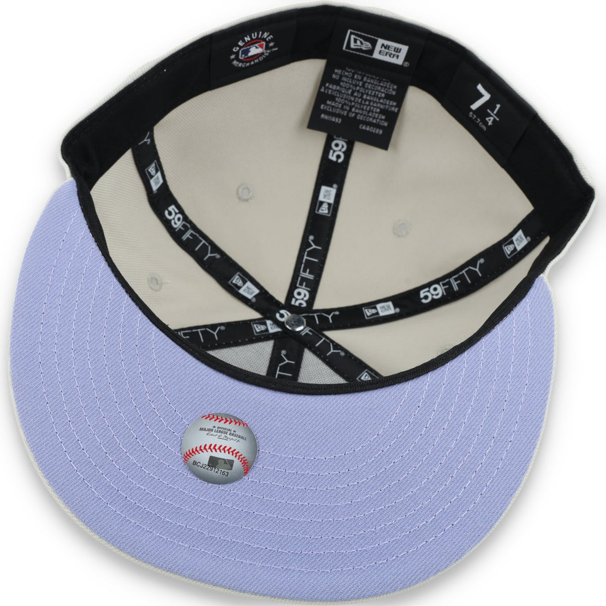 New Era Los Angeles Dodgers Floral Side Patch 59FIFTY Fitted Hat-Stone/Lavender product image 7, provided for visual