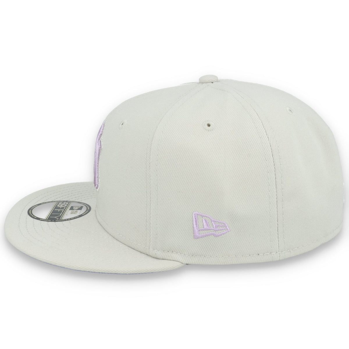 New Era Los New York Yankees Floral Side Patch 59FIFTY Fitted Hat-Stone/Lavender product image 4, provided for visual