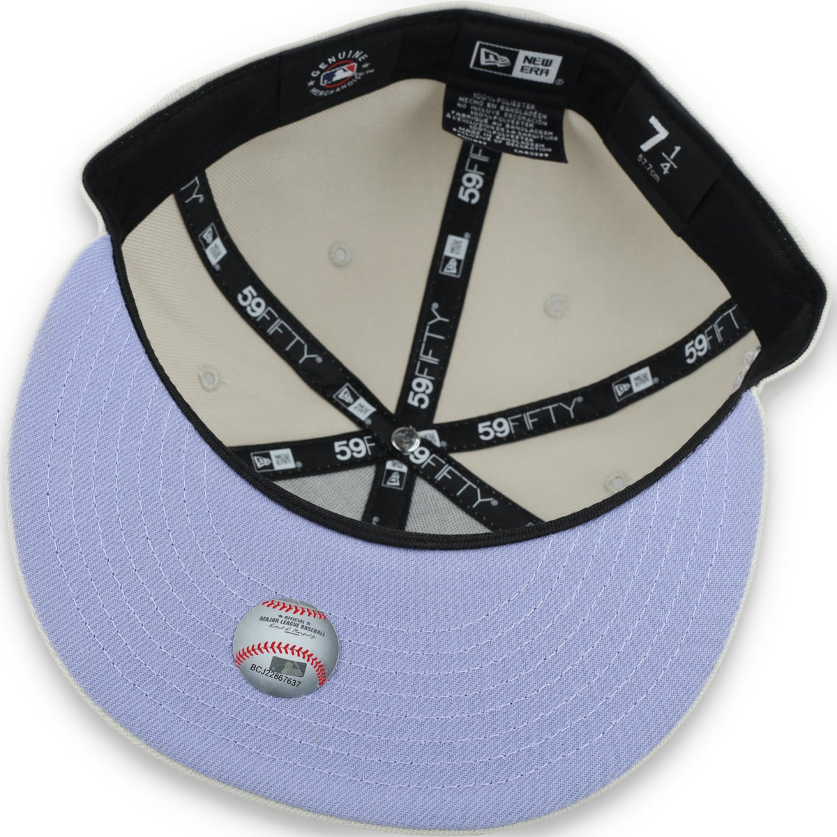 New Era Los New York Yankees Floral Side Patch 59FIFTY Fitted Hat-Stone/Lavender product image 7, provided for visual