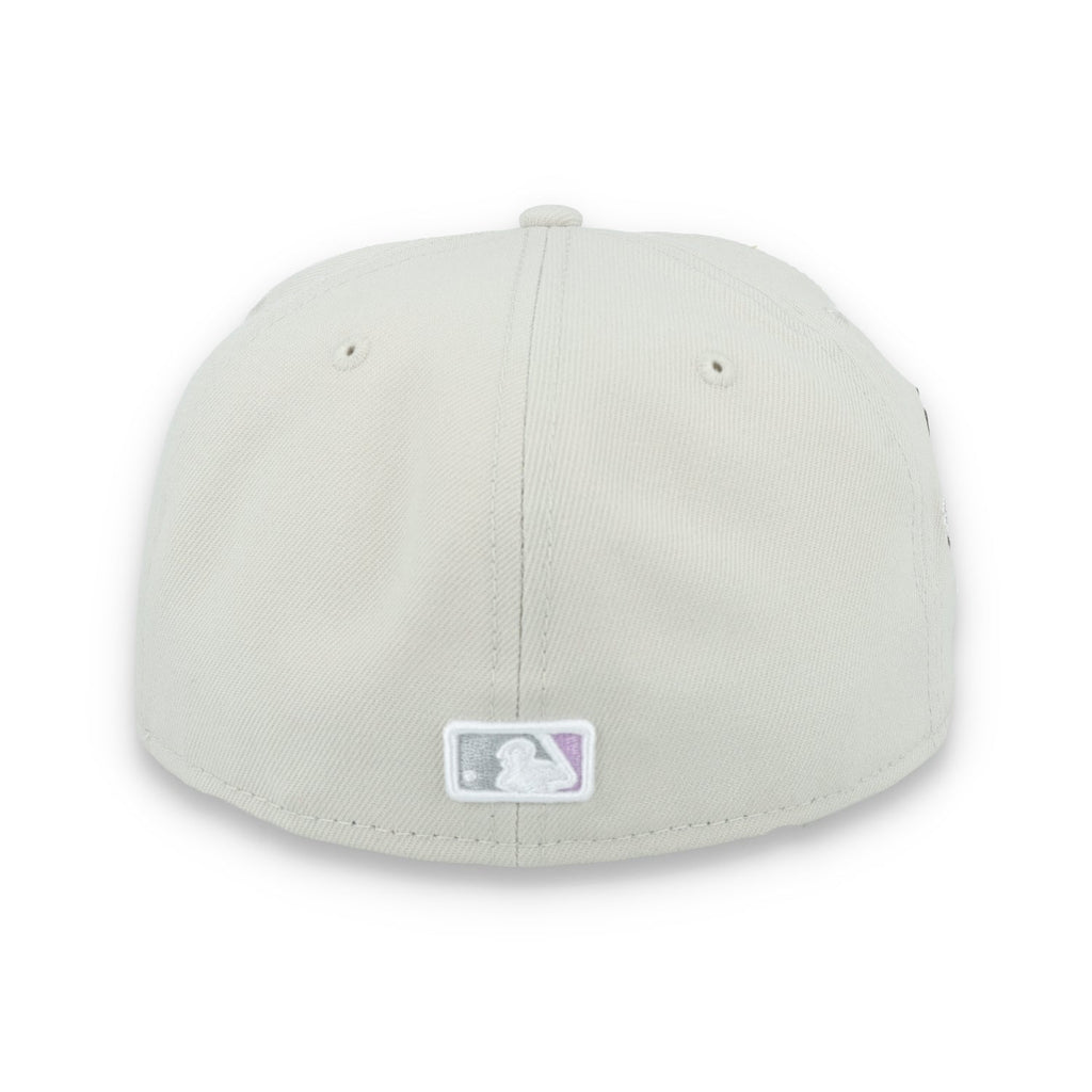 New Era Atlanta Braves Floral Side Patch 59FIFTY Fitted Hat-Stone/Lavender product image 5, provided for visual reference