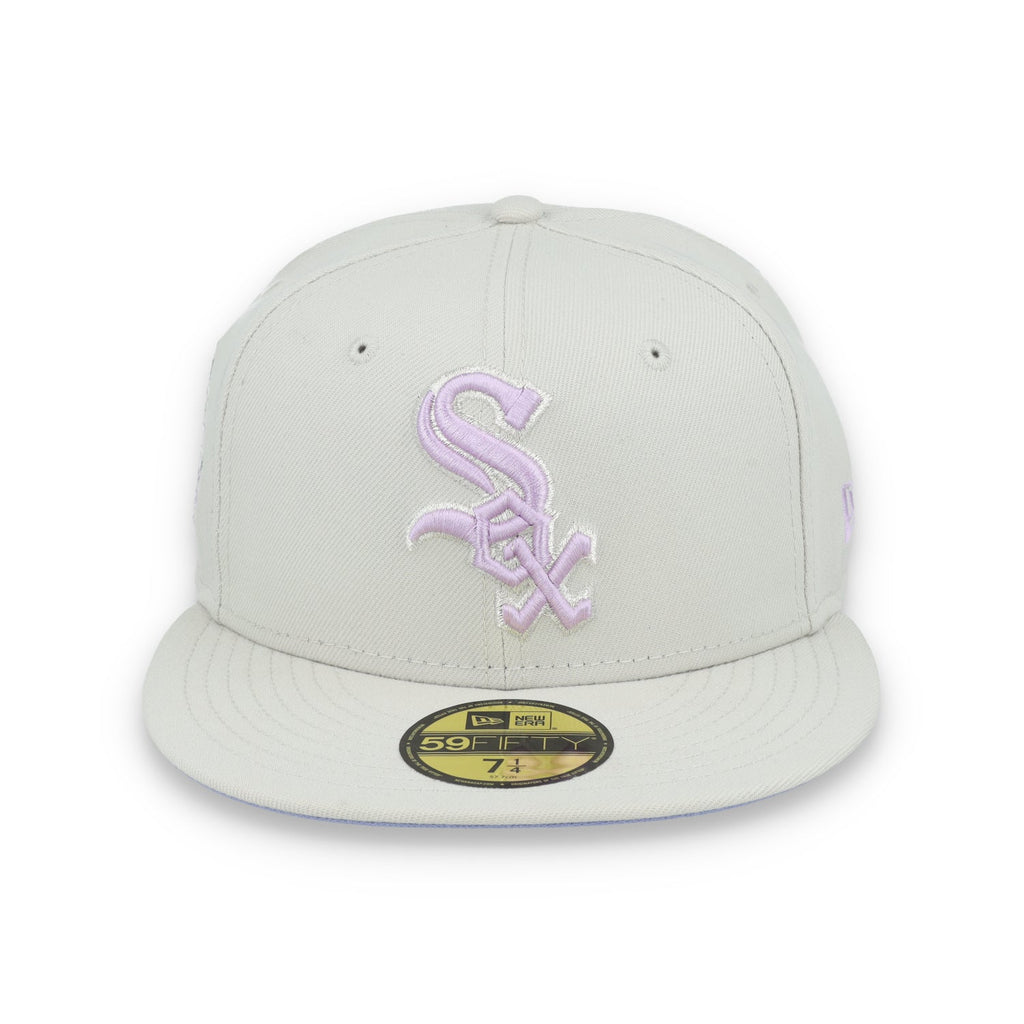 New Era Chicago White Sox Floral Side Patch 59FIFTY Fitted Hat-Stone/Lavender product image 2, provided for visual reference