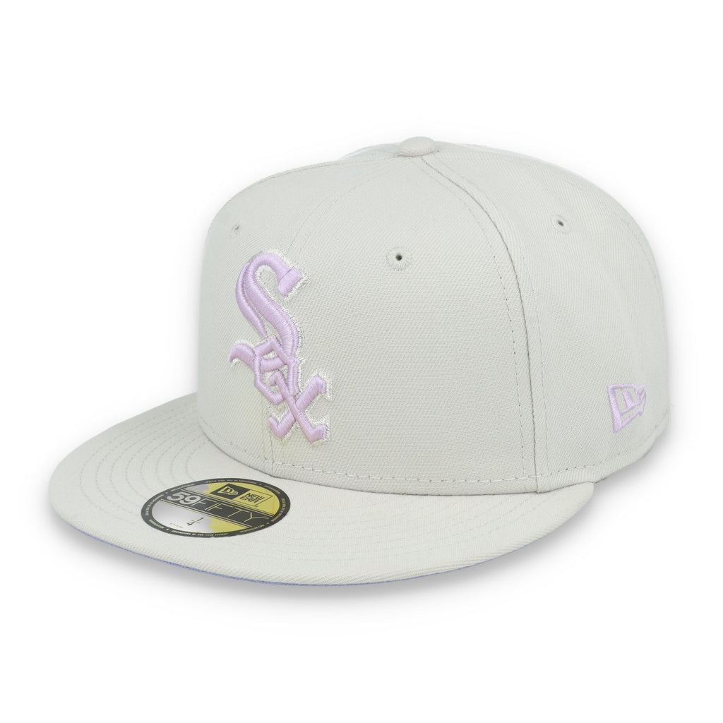 New Era Chicago White Sox Floral Side Patch 59FIFTY Fitted Hat-Stone/Lavender product image 3, provided for visual reference