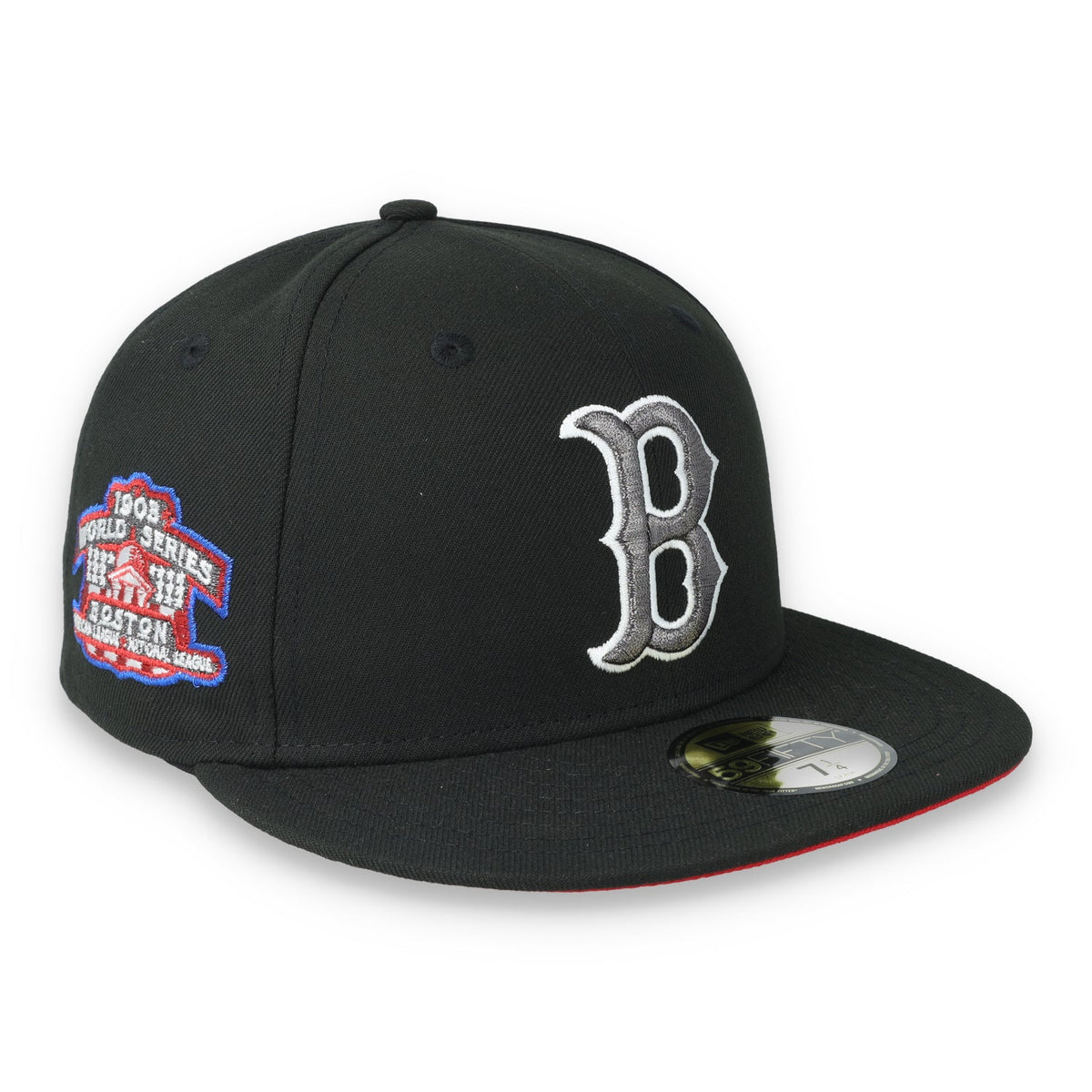 New Era Boston Red Sox 2003 World Series Side Patch 59FIFTY Fitted Hat-Metallic Grey/Black product image 1, provided for