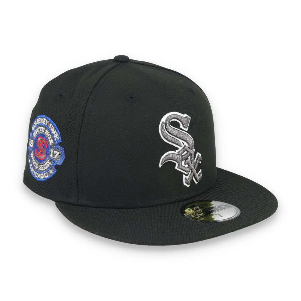 New Era Chicago White Sox 1917 World Series Side Patch 59FIFTY Fitted Hat-Metallic Grey/Black product image 1, provided for
