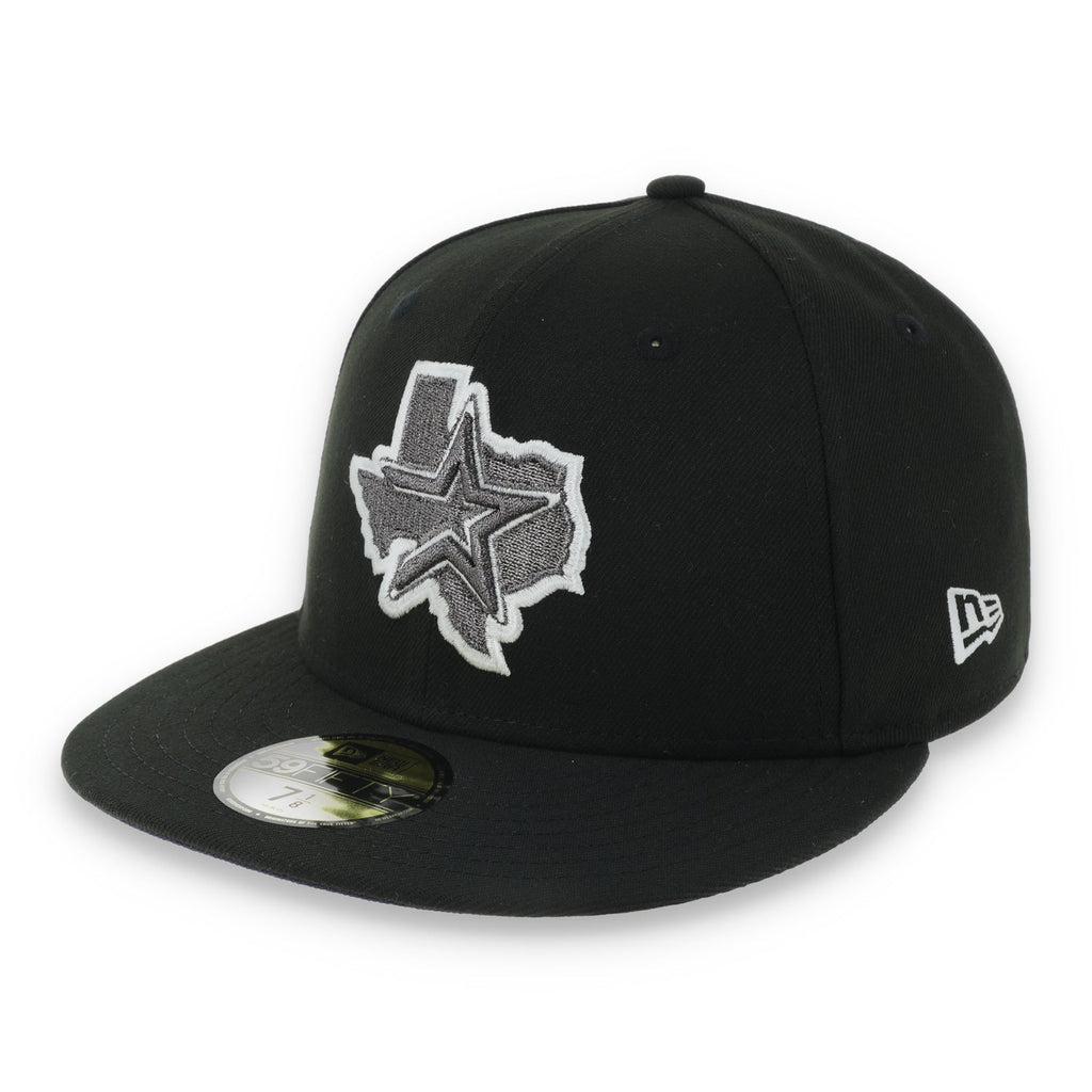 New Era Houston Texas 50th Anniversary Side Patch 59FIFTY Fitted Hat-Metallic Grey/Black product image 3, provided for