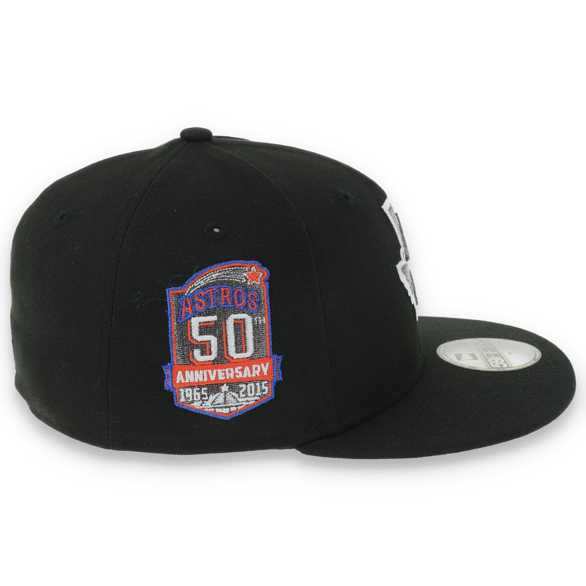 New Era Houston Texas 50th Anniversary Side Patch 59FIFTY Fitted Hat-Metallic Grey/Black product image 7, provided for