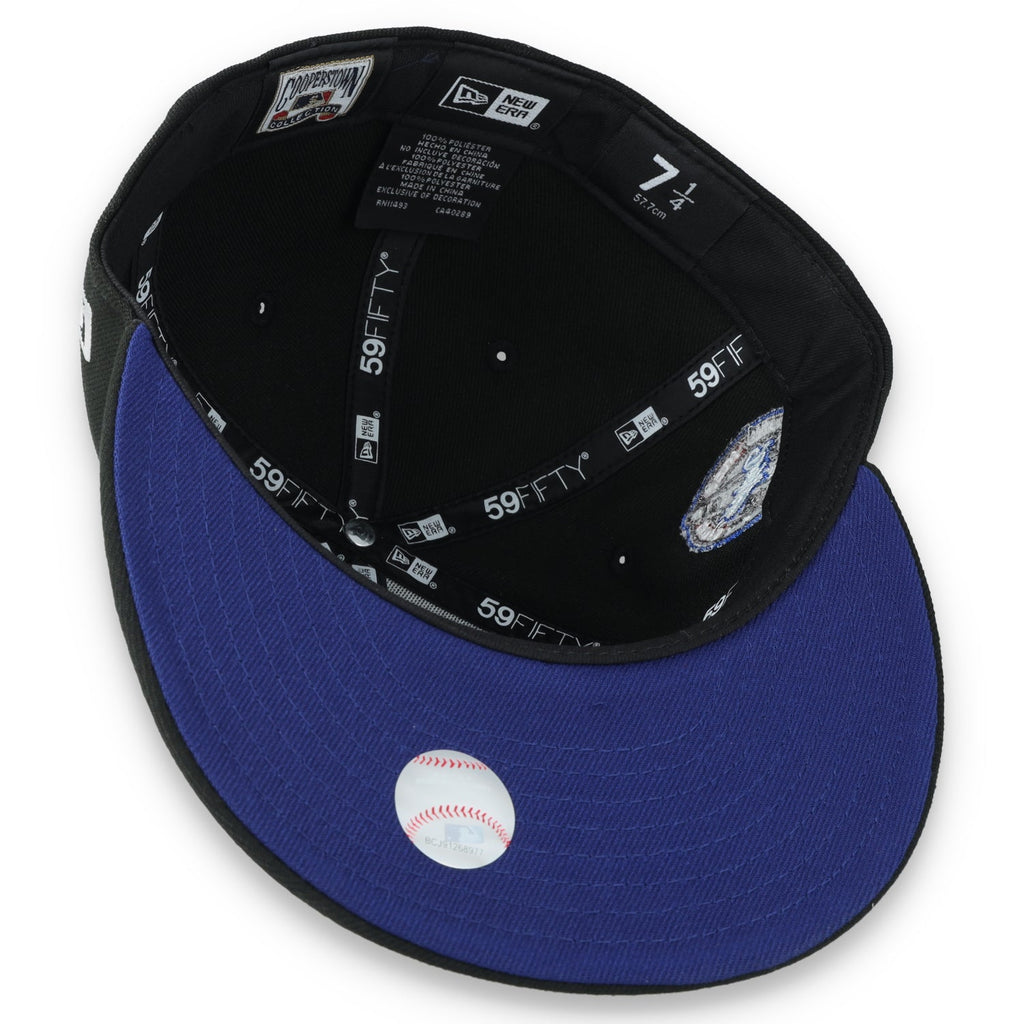 New Era Los Angeles Dodgers 60th Anniversary Side Patch 59FIFTY Fitted Hat-Metallic Grey/Black product image 6, provided for
