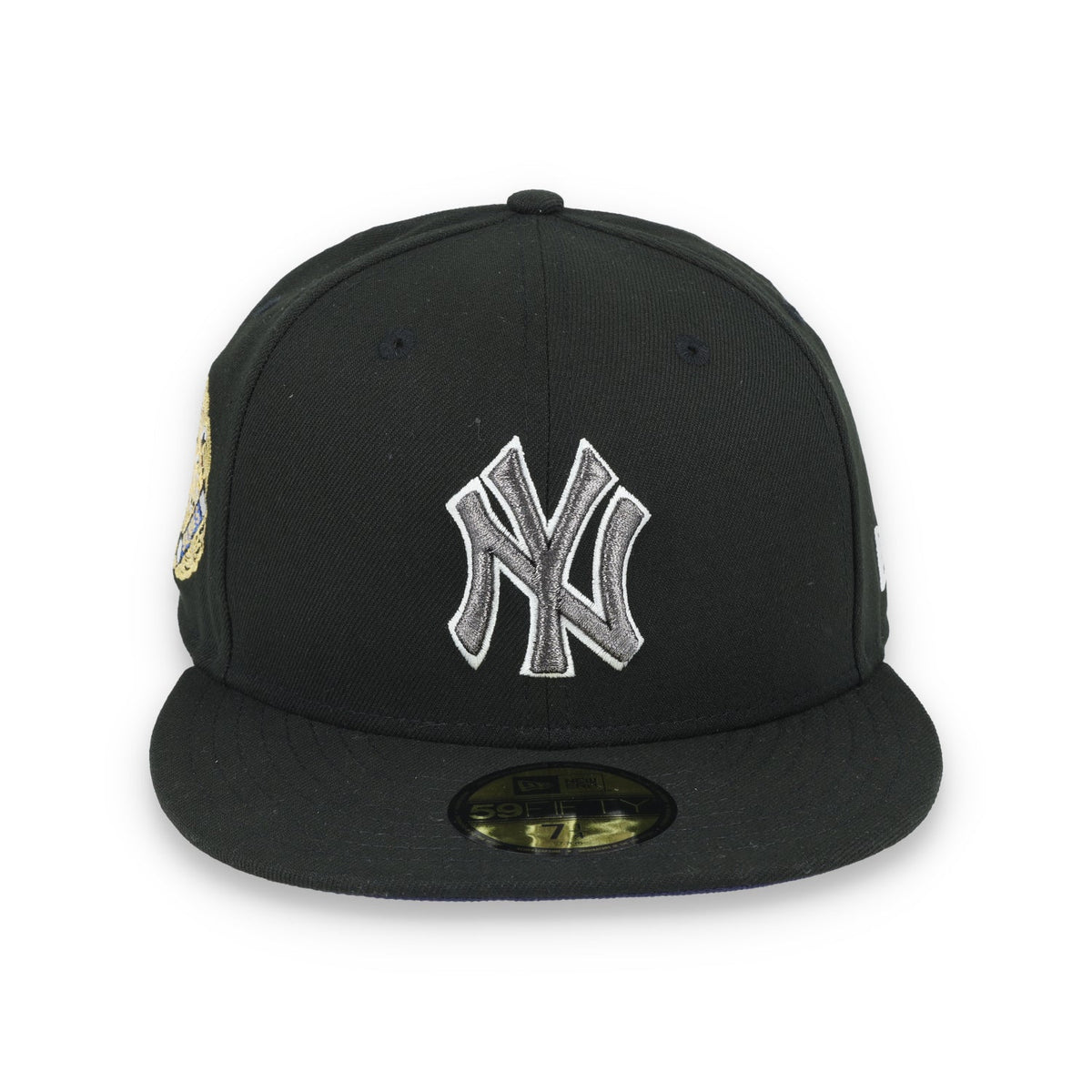 New Era New York Yankees World Series Side Patch 59FIFTY Fitted Hat-Metallic Grey/Black product image 2, provided for visual