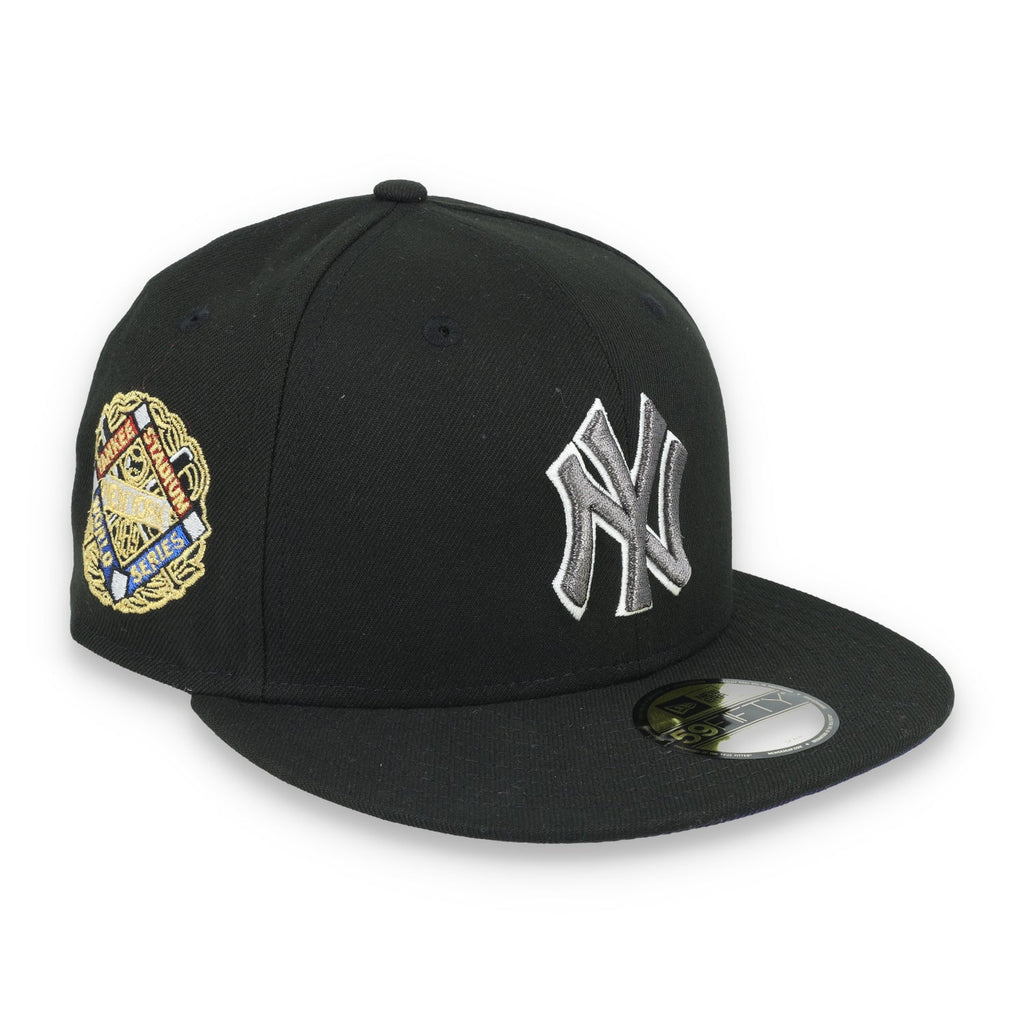 New Era New York Yankees World Series Side Patch 59FIFTY Fitted Hat-Metallic Grey/Black product image 1, provided for visual