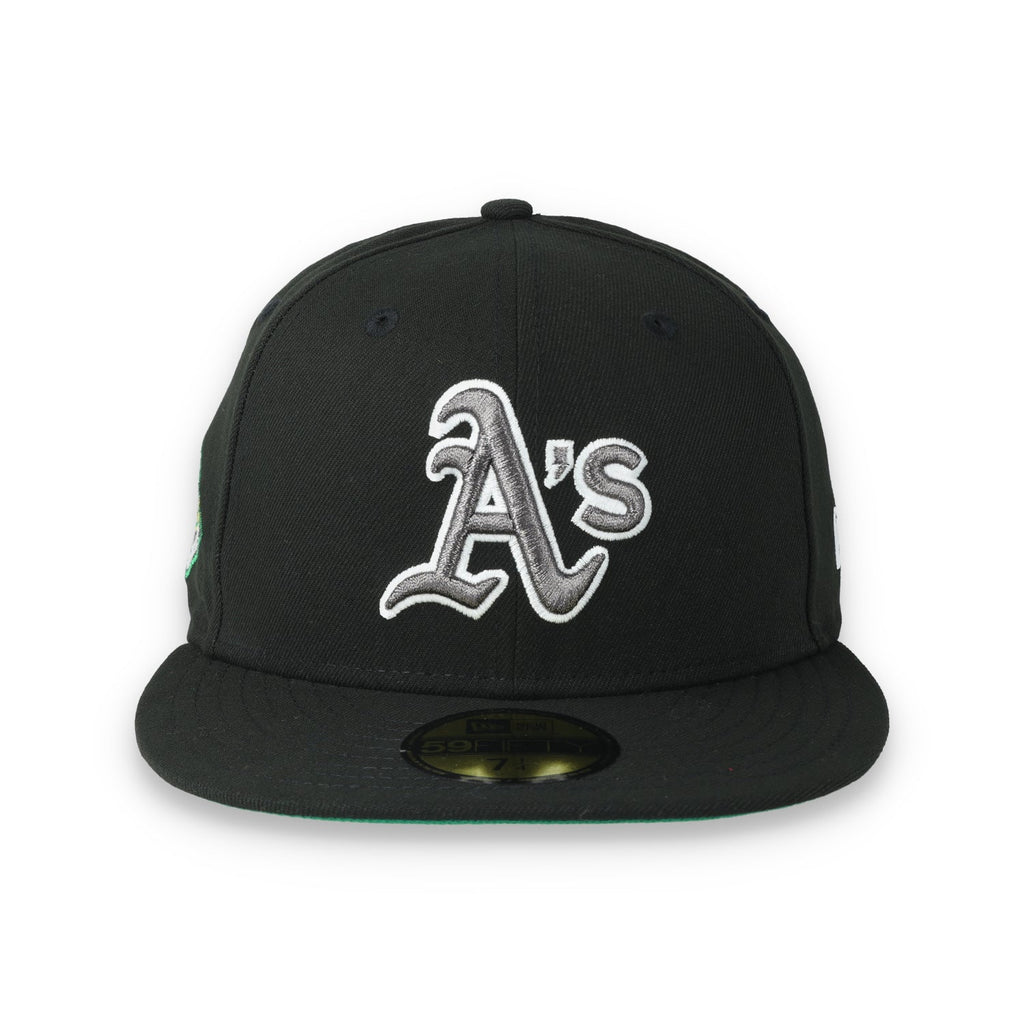 New Era Oakland Athletics 25th Anniversary Side Patch 59FIFTY Fitted Hat-Metallic Grey/Black product image 2, provided for