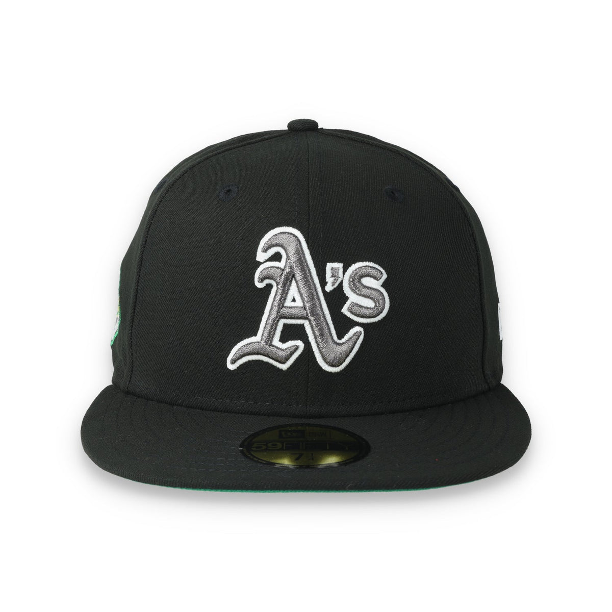 New Era Oakland Athletics 25th Anniversary Side Patch 59FIFTY Fitted Hat-Metallic Grey/Black product image 2, provided for
