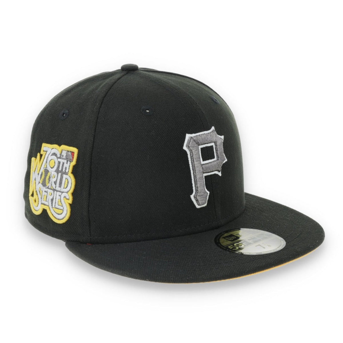 New Era Pittsburgh Pirates 76th World Series Side Patch 59FIFTY Fitted Hat-Metallic Grey/Black product image 1, provided for