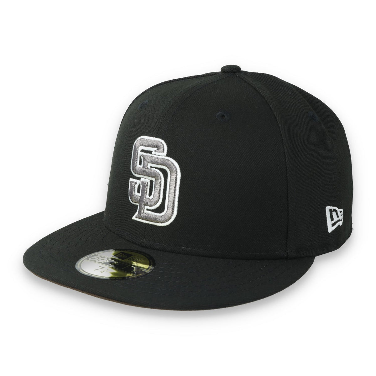 New Era San Diego Padres 25th Anniversary Side Patch 59FIFTY Fitted Hat-Metallic Grey/Black product image 3, provided for