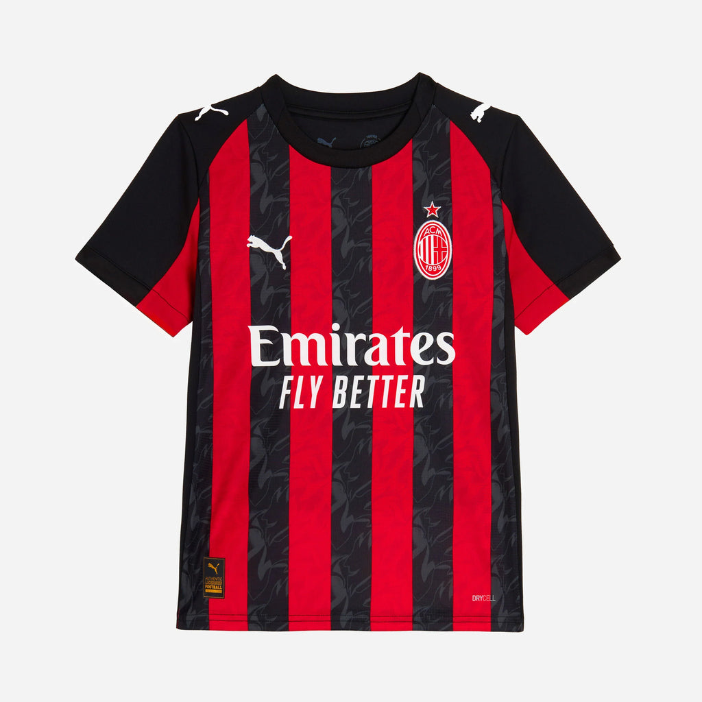 Puma Youth AC Milan home stadium jersey 25/26 product image 1, provided for visual reference and product detail review